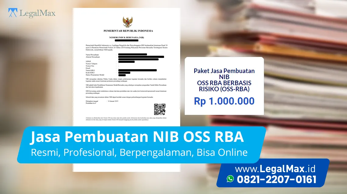 harga terbaru paket jasa pembuatan NIB OSS RBA